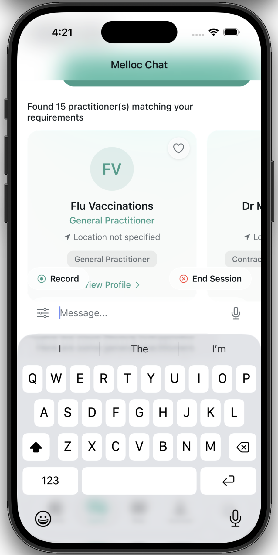 AI Chat finding practitioners